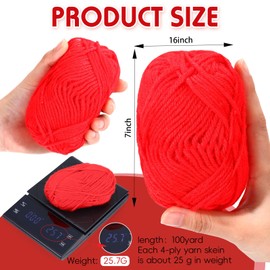 Wowangce 24 Skeins Acrylic Yarn 24 x 25 g, 2400 Yards Crochet Yarn kit for Crocheting and Knitting Craft Project, Assorted Starter Crochet Kit Yarn Bulk for Adults and Kids(Pink Tone)