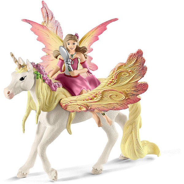 SCHLEICH bayala Fairy Feya with Pegasus Unicorn Imaginative Toy for Kids Ages 5-12