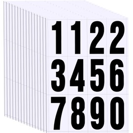 Tenare 16 Sets Number Stickers Reflective Mailbox Numbers Vinyl Waterproof Decals for Residence Signs Door Trucks Address 0-9(2 Inch,Black in White)