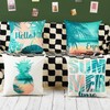 ONWAY Hello Summer Pillow Covers 20x20 Beach Theme Decorative Throw