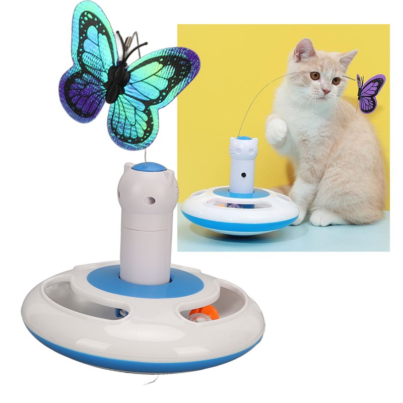 Automatic Electric Rotating Butterfly Toy Funny Cat Teaser Toys with