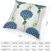POMOTER Blue Flower White Check Throw Pillow Cover,Traditional Checkered Decorative