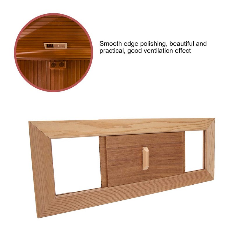 Solid Cedar Sauna Vent Panel Air Wooden Adjustable Room Ventilation