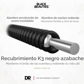 Dr Strings - Black Beauties - Cuerdas para bajo – Extra-durables, con revestimiento negro.