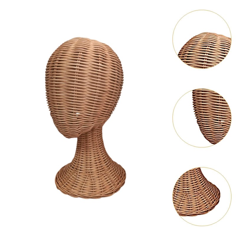 Perfeclan Mannequin Manikin Head Hat Display Holder Stand Lightweight Rattan