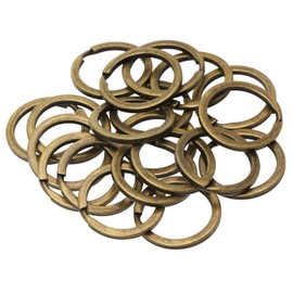 Tupalizy Round Flat Key Chain Ring Metal Split Dog Tag Keychain Ring for Home Car Keys Attachment,Arts Crafts and Belt Lanyards, 20PCS (Bronze)