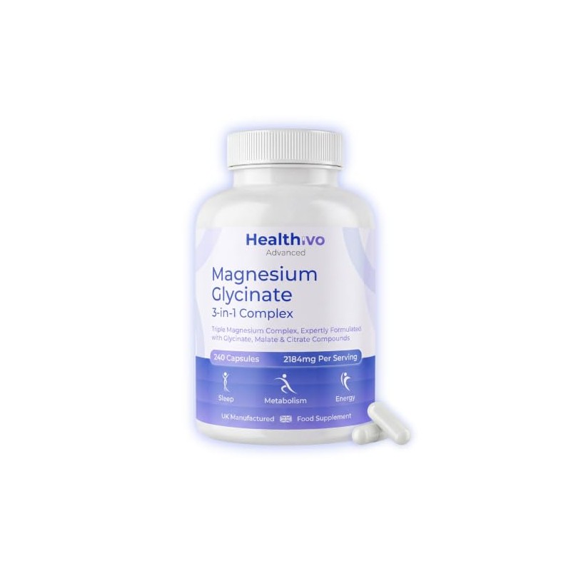 Magnesium Glycinate 3-in-1 Complex, 240 Capsules, UK Made
