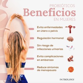 INTROLOGY Probióticos, Cápsulas de gelatina dura, Rinde 60 días, Ingredientes Naturales  Inulina de agave, Lactobacilos  120 cápsulas de 500 mg cu    