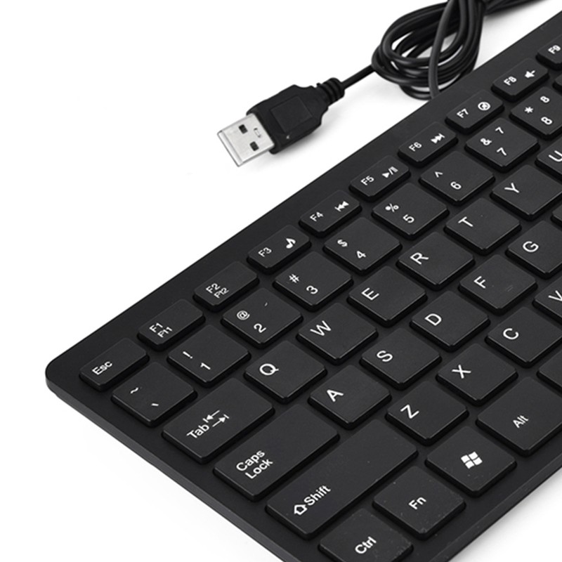 78 Keys Ultra Thin Mini USB Wired Keyboard for Desktop