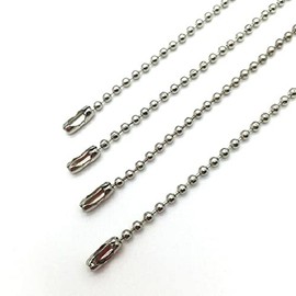 Ball Chain with Connector (Silver 100PCS) 2.4mm Bead Diameter 10cm Length