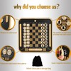 Wahartoly Deluxe Chess Set Pine Chessboard Covered with Exquisite Carved