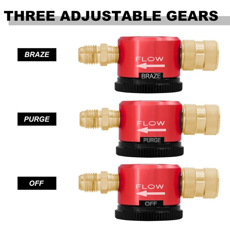 Nitrogen Purge Tool, 1/4 Inch Connector Nitrogen Gas Regulator Brazing