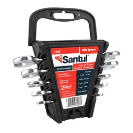 SANTUL, Juego de 9 llaves españolas, Templadas para Mayor Resistencia, Acabado Cromo Espejo, Modelo 7668