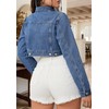GarRela Women's Cropped Denim Jean Jacket Button Down Frayed Washed