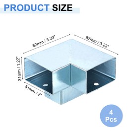 uxcell 3-Way Gazebo Brackets Kit, Right Angle Corner Bracket Woodworking DIY Post Base Kit for 2" x 1.22" Lumber for Outdoor Patio Gazebo Log Cabins (4 Pack)