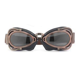 Heinmo Vintage Retro Pilot Goggles For Motorcycle Cruiser Scooter Biker Racing (Smoked)
