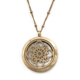 Grace Rose Gold Essential Oil Diffuser Necklace- 316L Stainless Steel- Long 30"