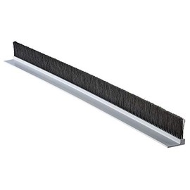 Tanis Brush RPVC331036 Stapled Strip Brush with Rigid PVC Backing, 90 Degree Profile, 3 Rows Black Nylon Bristles, 3' Overall Length, 1" Trim Length, 1-37/64" Overall Height