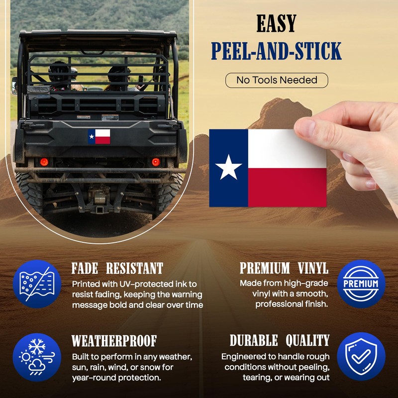 Sticky Expressions | 8 Pcs Texas Flag Sticker – Two