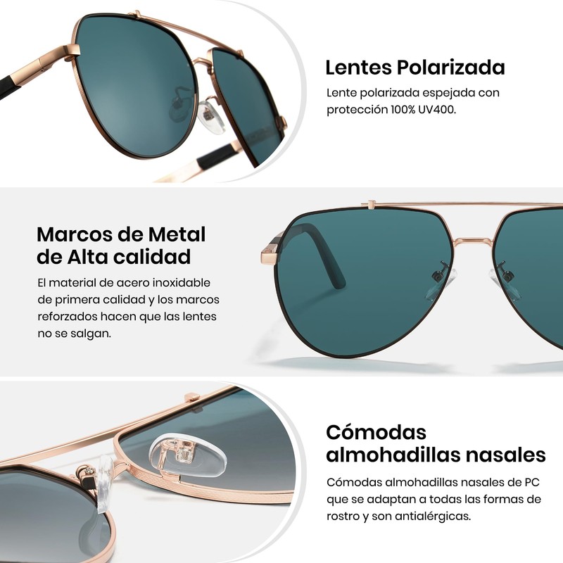 Gafas de Sol Deportivas, Cyxus, Unisex, Oro y visión Nocturna,