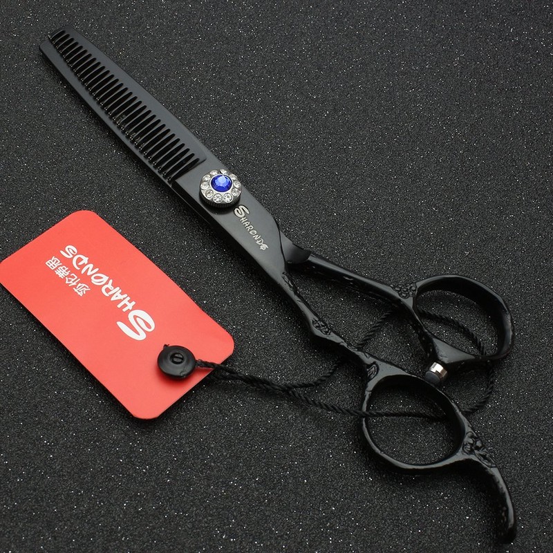 6 Inch Professional Left Hand Hair Scissors Dress Exquisite Patterned Hair