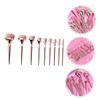 Minkissy 9-Piece Gold Makeup Brush Set Long Handles Portable Powder