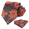 Alizeal Mens Tie with Hanky Set Floral Silky for Wedding