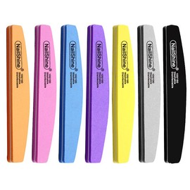 zalati Nail Files 10pcs Nail Buffer 100/180 Grit Dual-Side Board for Nail Art Manicure Pedicure Care - Random Colors