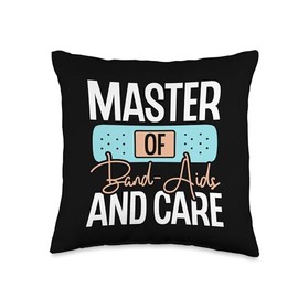 Master Of Band-Aids And Care Nurse Nursing Nurses School Throw Pillow