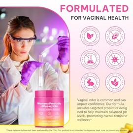 Feminine Probiotics Gummies,Vaginal Women Probiotic,Feminine Balance pH Gummies for Healthy Odor,Improve Immune,Support Vaginal Health,with Slippery E