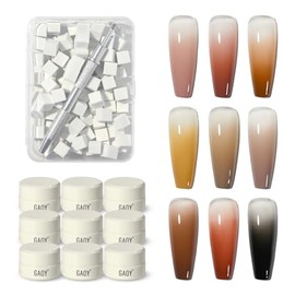GAOY Ombre Gel Nail Polish Kit, 9 Colors UV LED Painting Gel with Sponges, Long-lasting Soak Off Pigmented Colors, Beginner Friendly Gradient & Aura Nail Art Set for Home & Salon Use