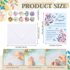 Motiskyy 24 Pack Christian Get Well Cards with Envelopes and Stickers Religious Get Well Greeting Cards Bulk with Scripture Encouragement Blessing 4.5 x 6.2 Inch (Watercolor Flowers)