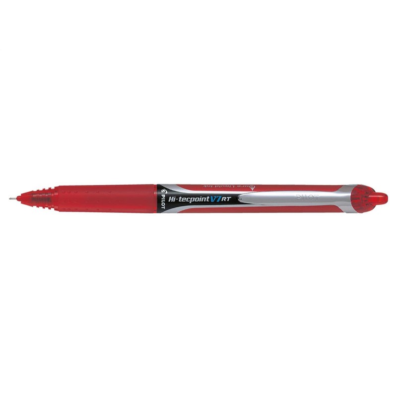 Pilot pack of 6 ink rollerball pen-Hi-Tecpoint V7 RT, red