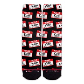Function - Hello My Name Is Karen Socks Can I Speak To A Manager Name Tag Printed Pattern Mens Womens Unisex Supervisor Complaint
