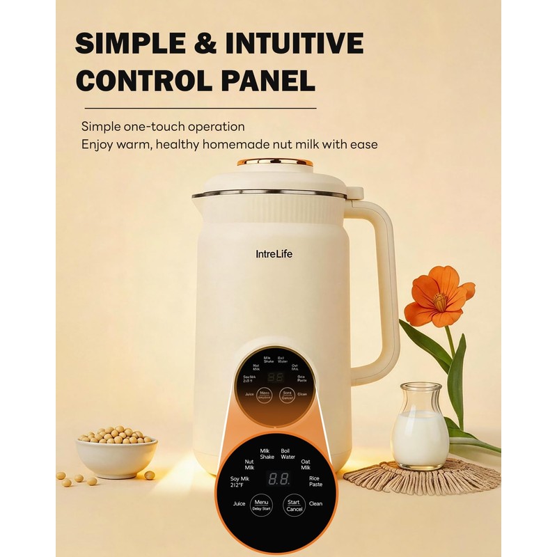 IntreLife 34 oz Nut Milk Maker Machine, 8 in 1