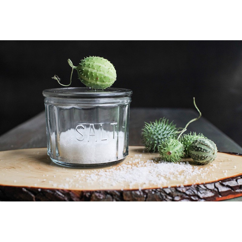 Creative Co-Op Round Pressed Glass Salt Cellar