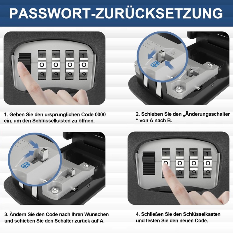 DIYGEEK Key Safe with Code, Outdoor Key Safe with Number