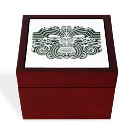 CafePress Maori Tattoo Stone Memory Keepsake Jewelry Box, 5"x5"x3.75"
