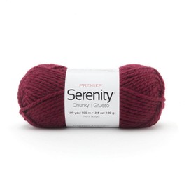 Premier Yarns Serenity Chunky Yarn, Yarn for Crocheting and Knitting, Ideal for Beginners and Experienced Crafters, Acrylic Yarn, Wine, 3.5 oz, 109 Yards