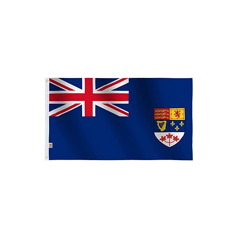 Double Sides Old Canada Blue Ensign Flags 2.5x5Ft-Glossy Silk Satin