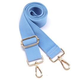 S&loyoe Solid Color Purse Straps Replacement Crossbody Bag Strap Adjustable Wide Guitar Straps for Handbags 1.5inch (Pure blue gold)