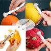 WQHLONGBO 2PCS 304 Stainless Steel Orange Peeler,Ergonomic Safe Cutter &