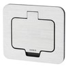Stainless steel recessed socket, floor socket IP55, hinged lid, plug-in