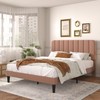 VECELO Full Size Bed Frame with Upholstered Headboard, Velvet Platform