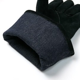 ThiOuThe Life Heat Resistant Gloves, Fireproof Gloves, Outdoor Gloves, Leather Gloves, Heat Resistant Up to 582°F (250°C), Cowhide Leather