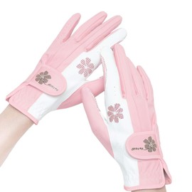 PREMINNO Golf Gloves Women's Two-Handed Fit, Durable, Designable (18 (16.0 cm-16.5 cm), Pink
