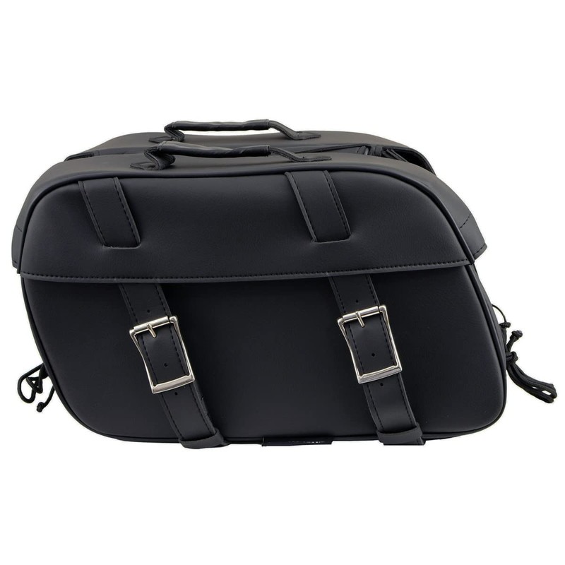 Milwaukee Leather SH57701 Black Medium PVC Zip-Off Motorcycle Saddlebag -