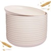 LIYH 20pcs Wheat Straw Plates 9Inch, Beige Reusable Plastic Plates,