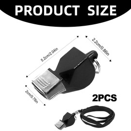 2Pcs Handheld Whistles Ultra Loud Referee Whistle Crisp Sound Sports Whistle Netball Whistles for Training and Outdoor Camping Teaching Coaching Hiking Ect