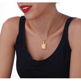 Initial Necklace for Men Women Gold Figaro Chain Stainless Steel Necklace for Mens Silver Chain Mens Gifts 22'' Letter N Necklace